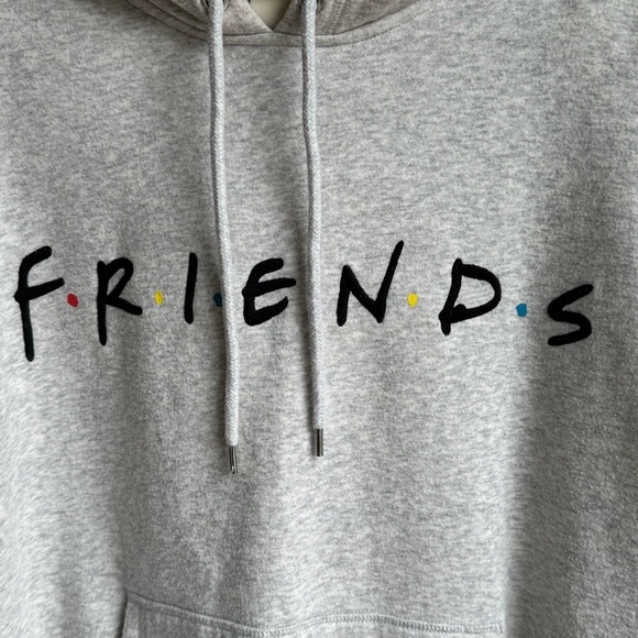 H&M FRIENDS Print Hoodie Sweatshirt Pullover Sweater Gray Friends TV size L - Picture 6 of 7